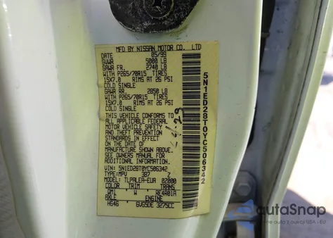 2000 Nissan Xterra Se/Xe из США, поврежденный, VIN 5N1ED28T0YC506342